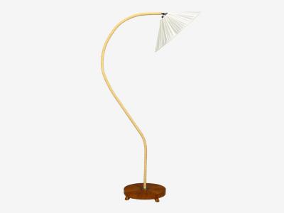 Swedish Modern Organic Floor Lamp Cord Wood Sweden 1940s