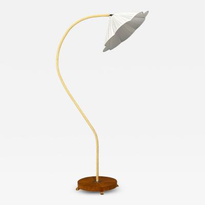 Swedish Modern Organic Floor Lamp Cord Wood Sweden 1940s