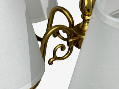 Swedish Modern Pendant Light Brass Fabric Sweden 1950s