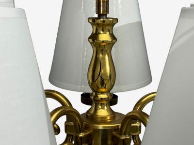 Swedish Modern Pendant Light Brass Fabric Sweden 1950s