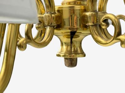 Swedish Modern Pendant Light Brass Fabric Sweden 1950s