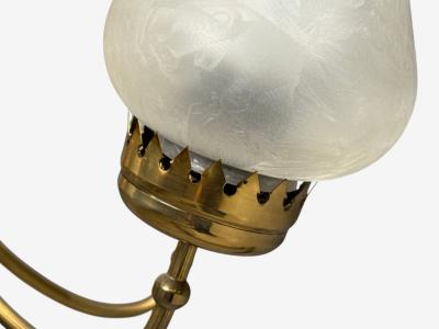 Swedish Modern Pendant Light Brass Glass Sweden 1950s