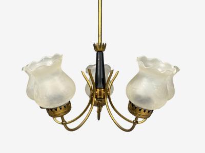 Swedish Modern Pendant Light Brass Glass Sweden 1950s