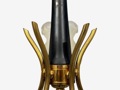 Swedish Modern Pendant Light Brass Glass Sweden 1950s