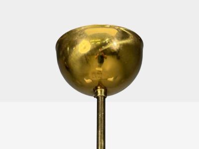 Swedish Modern Pendant Light Brass Glass Teak Sweden 1950s