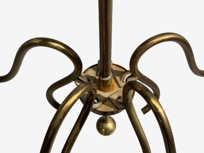 Swedish Modern Pendant Light Brass Opal Glass Sweden 1950s