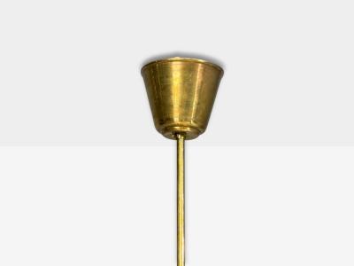 Swedish Modern Pendant Light Brass Textured Glass Sweden 1940s