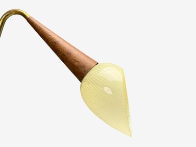 Swedish Modern Pendant Light Brass Wood Glass Sweden 1920s