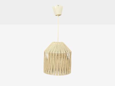 Swedish Modern Pendant Light Fabric Plastic Sweden 1970s