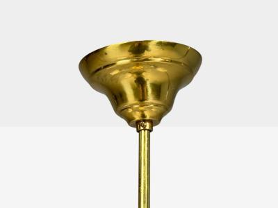 Swedish Modern Pendant Light Opaline Glass Brass Plastic Sweden 1930s