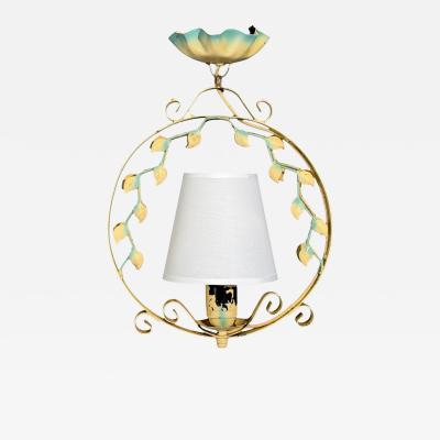 Swedish Modern Pendant Light Painted Metal Sweden 1950s