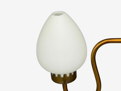 Swedish Modern Pendant Light Wood Brass Glass 1960s