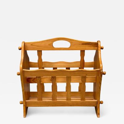 Swedish Modern Pine Magazine Rack Sweden 1960s