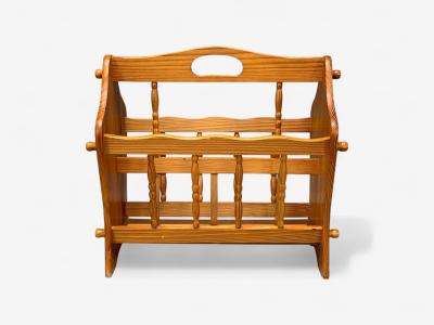 Swedish Modern Pine Magazine Rack Sweden 1960s