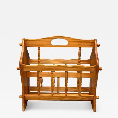 Swedish Modern Pine Magazine Rack Sweden 1960s