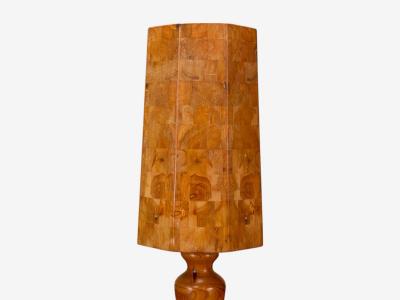 Swedish Modern Pine Marquetry Table Lamp Sweden 1950s