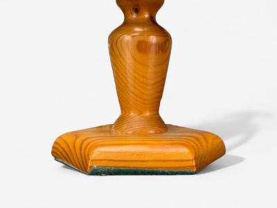 Swedish Modern Pine Marquetry Table Lamp Sweden 1950s