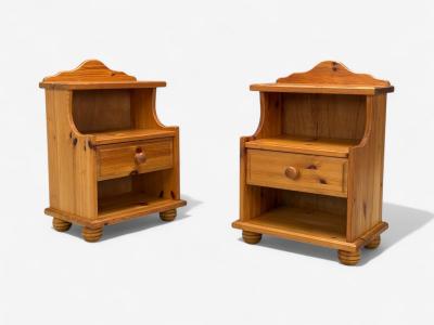 Swedish Modern Pine Nightstands Sweden 1960s