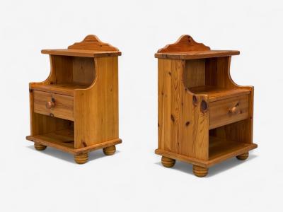 Swedish Modern Pine Nightstands Sweden 1960s