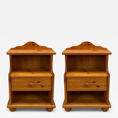 Swedish Modern Pine Nightstands Sweden 1960s