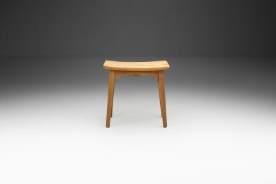 Swedish Modern Pine Stool Sweden 1940s
