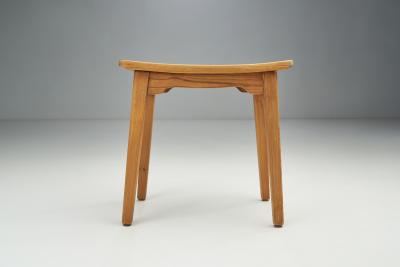 Swedish Modern Pine Stool Sweden 1940s