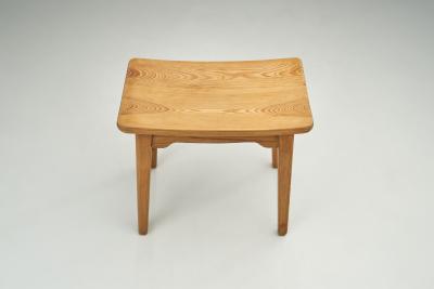 Swedish Modern Pine Stool Sweden 1940s