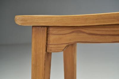 Swedish Modern Pine Stool Sweden 1940s