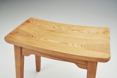 Swedish Modern Pine Stool Sweden 1940s