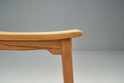 Swedish Modern Pine Stool Sweden 1940s
