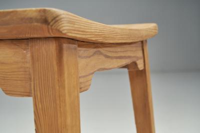 Swedish Modern Pine Stool Sweden 1940s