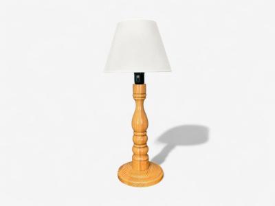 Swedish Modern Pine Table Lamp Sweden 1960s