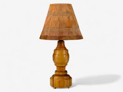 Swedish Modern Pine Table Lamp Sweden 1960s