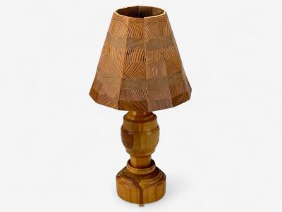 Swedish Modern Pine Table Lamp Sweden 1960s