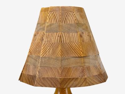 Swedish Modern Pine Table Lamp Sweden 1960s
