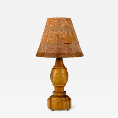 Swedish Modern Pine Table Lamp Sweden 1960s