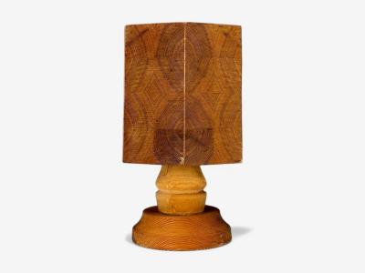 Swedish Modern Pine Table Lamp Sweden 1970s
