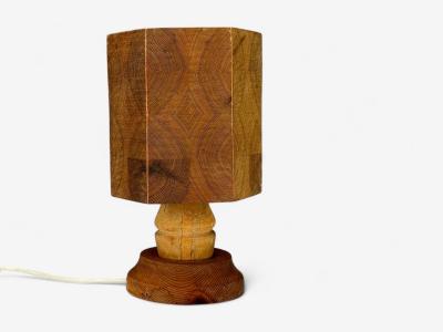 Swedish Modern Pine Table Lamp Sweden 1970s