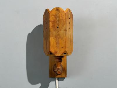 Swedish Modern Pine Wall Sconce Sweden 1970s
