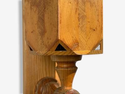 Swedish Modern Pine Wall Sconce Sweden 1970s