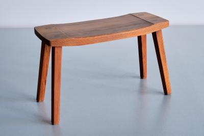 Swedish Modern Rectangular Stool in Solid Pine Sweden 1950s