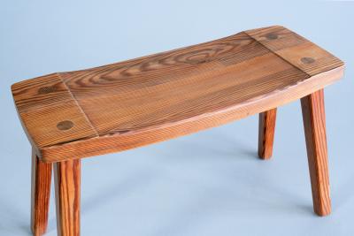 Swedish Modern Rectangular Stool in Solid Pine Sweden 1950s