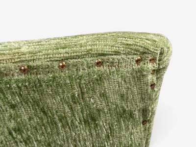 Swedish Modern Scoop Lounge Chair Green Fabric Beech Sweden 1940s