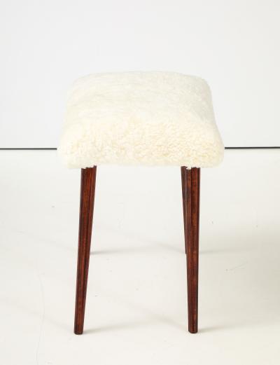 Swedish Modern Sheepskin Stool Circa 1960s
