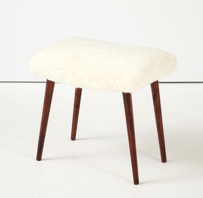 Swedish Modern Sheepskin Stool Circa 1960s