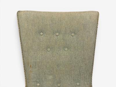 Swedish Modern Slipper Chair Green Fabric Beech Sweden 1940s