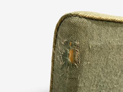 Swedish Modern Slipper Chair Green Fabric Beech Sweden 1940s