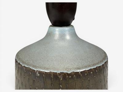 Swedish Modern Small Table Lamp Blue Ceramic Sweden 1960s