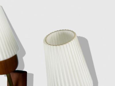 Swedish Modern Teak Brass Glass Wall Lights Sweden 1960s