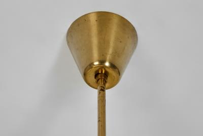 Swedish Modern Three Armed Chandelier with Frosted Glass Shades Sweden 1940s